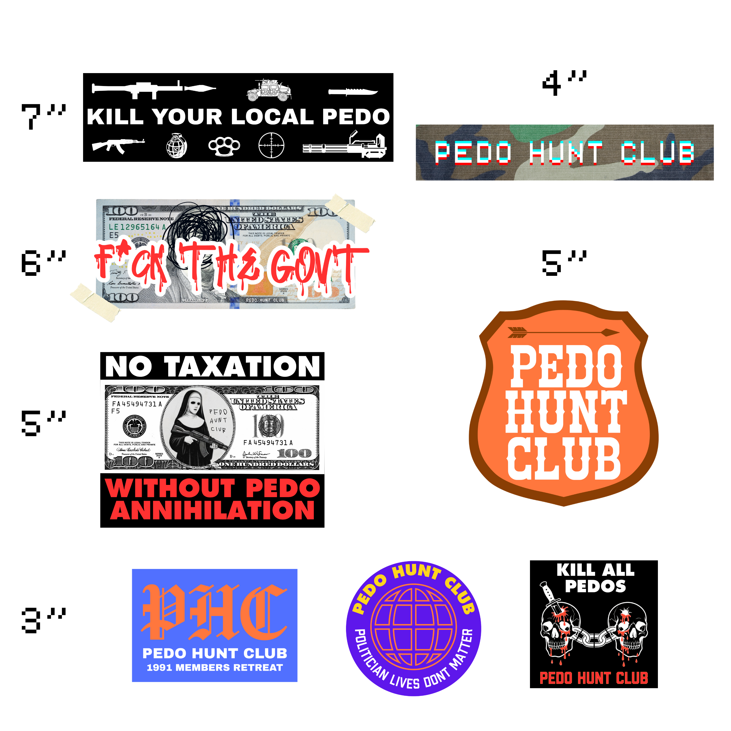 STICKER PACK PEDO HUNT CLUB 2026 04 